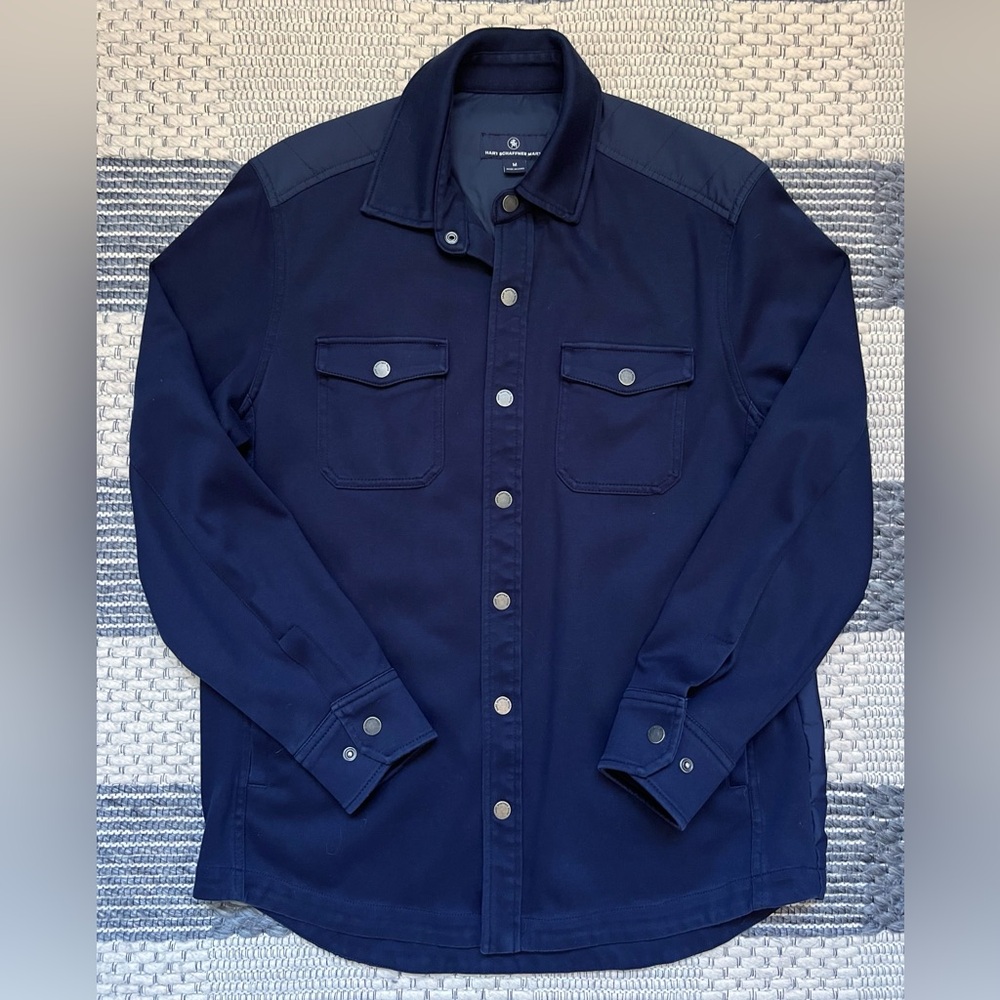 HART SCHAFFNER MARX Navy Blue Shirt Jacket over shirt Men's SZ Medium Msrp $195